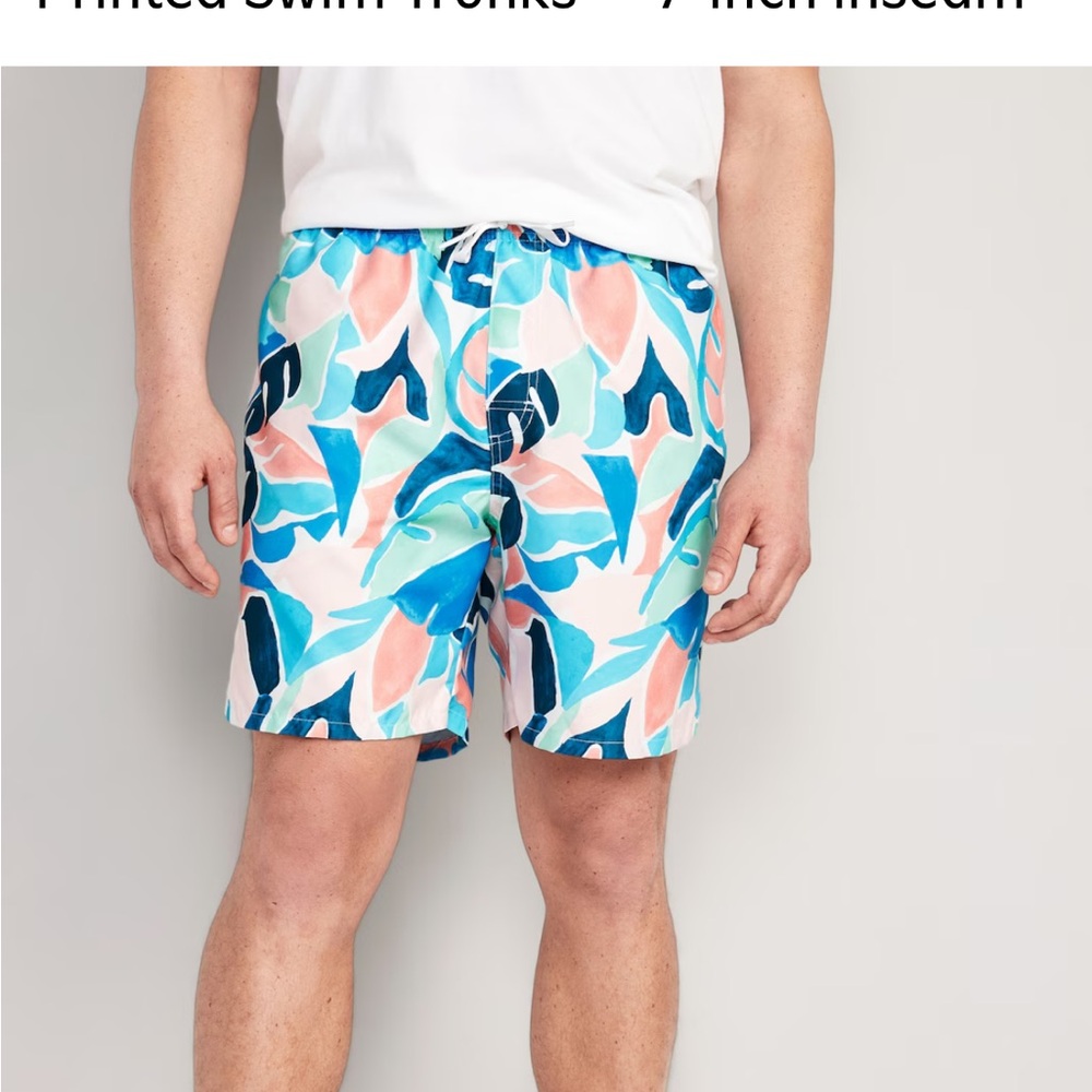 NWT Old Navy Swimsuit Mens match the family print swimsuit trucks S bathing suit